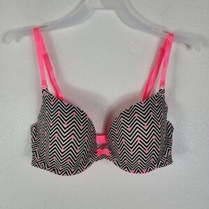 Victoria’s Secret Demi-Buste Bra Sz 32D black pink